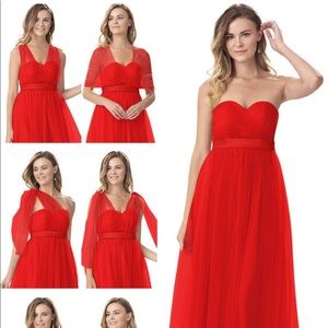 Azazie Hallie Red Bridesmaid Dress